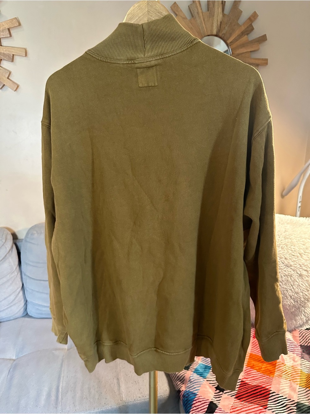 aerie Mountain Season Mock Neck Sweatshirt with White Mountain Graphic - Picture 6 of 6